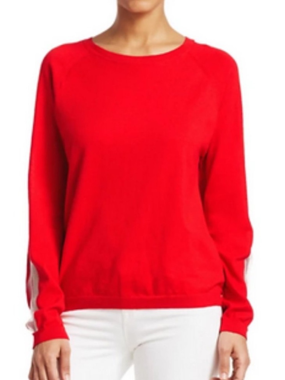 Majestic Filatures Mesh inset Cotton Cashmere Red Sweater from Saks Fifth Ave